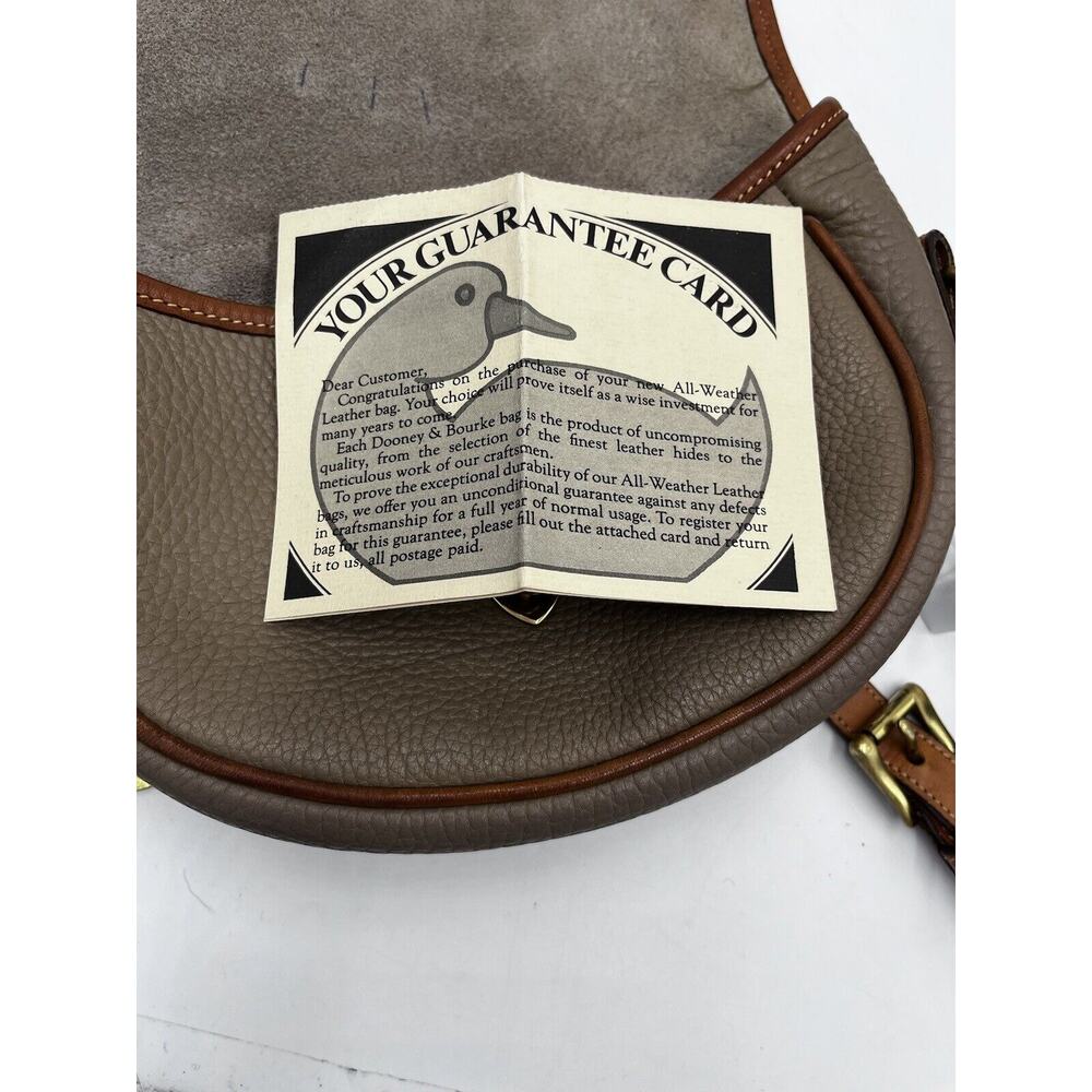 Dooney & Bourke Authenticated Vintage‎ ALW Taupe Saddle Bag Cavalry Troop USA - Picture 14 of 15